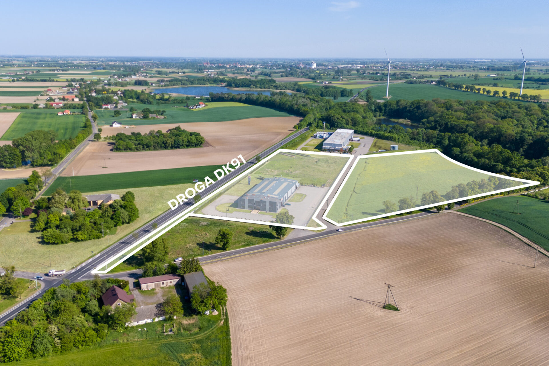 Duża działka przemysłowa Nowoczesna hala i biura